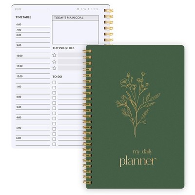 Thboxes Undated Daily Planner with Hourly Schedule, 5.71'' X 8.35'' Daily To DO...