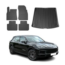 Fußmatten & Kofferraumwanne Set für Porsche Cayenne mk3 2019-2026 Gummi 5x
