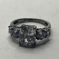 5 Stone Cubic Zirconia Sterling Silver Ring - Size 7, 925