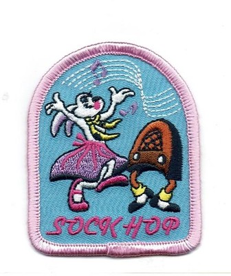 Girl Boy SOCK HOP Dance soda '50s Party Fun Patches Badges Crest Scouts Guide