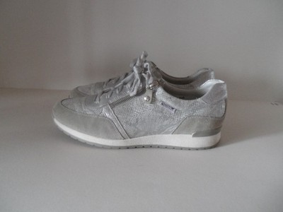 Mephisto Damen Sneaker, Gr. 7, Leder, grau-silber