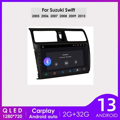 10.1'' Android 13 Car Radio GPS Stereo For 2005-2010 Suzuki Swift SWC CarPlay BT
