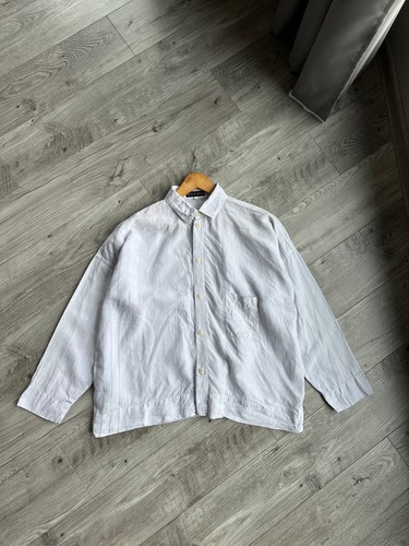 Shirin Guild Japanese linen striped avant gard oversized shirt women's Size: S - Picture 2 of 11