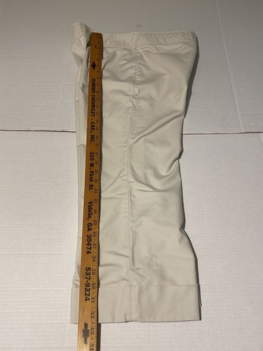 Madison Studio Size 12 Women’s Stretch Beige Cropped Pants Cuffed Hem Flaw - Picture 4 of 11