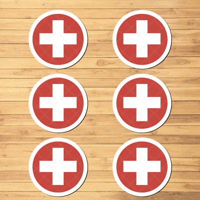 6-Pack Swiss Flag Stickers - Round Vinyl Decals for Car, Laptop, Tumbler & More