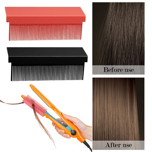 2 piezas peine de hierro plano accesorios de peluquería para mujer salón de peluquería (BR rojo negro) - Imagen 5 de 12