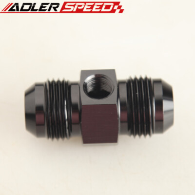 US AN-10 To AN10 Male Fuel Pressure Gauge Fitting 1/8'' NPT Port Adapter Black
