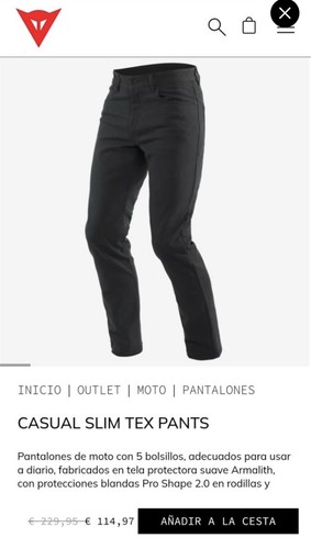 Pantalón Vaqueros Dainese Casual Slim Pants NUEVOS talla 36 - Imagen 11 de 11