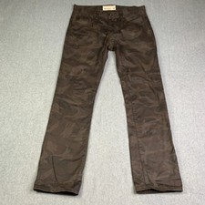 Ecko Unltd Pants Mens 34x32 Brown Camouflage Jeans Denim Slim Fit