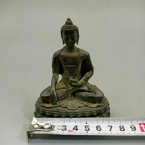 Chinese Tibet Buddha Bronze Statue Shakyamuni Buddha Statue Old Copper Statue - Picture 5 of 11