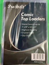 10 Comic Pro Safe Top Loaders 7 1/8" x 10 1/2", 1 Pack of 10 Comic Top Loader