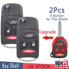 2 Upgrade For 2005-2007 Dodge Charger Durango Chrysler 300 Flip Key Fob Shell 4b