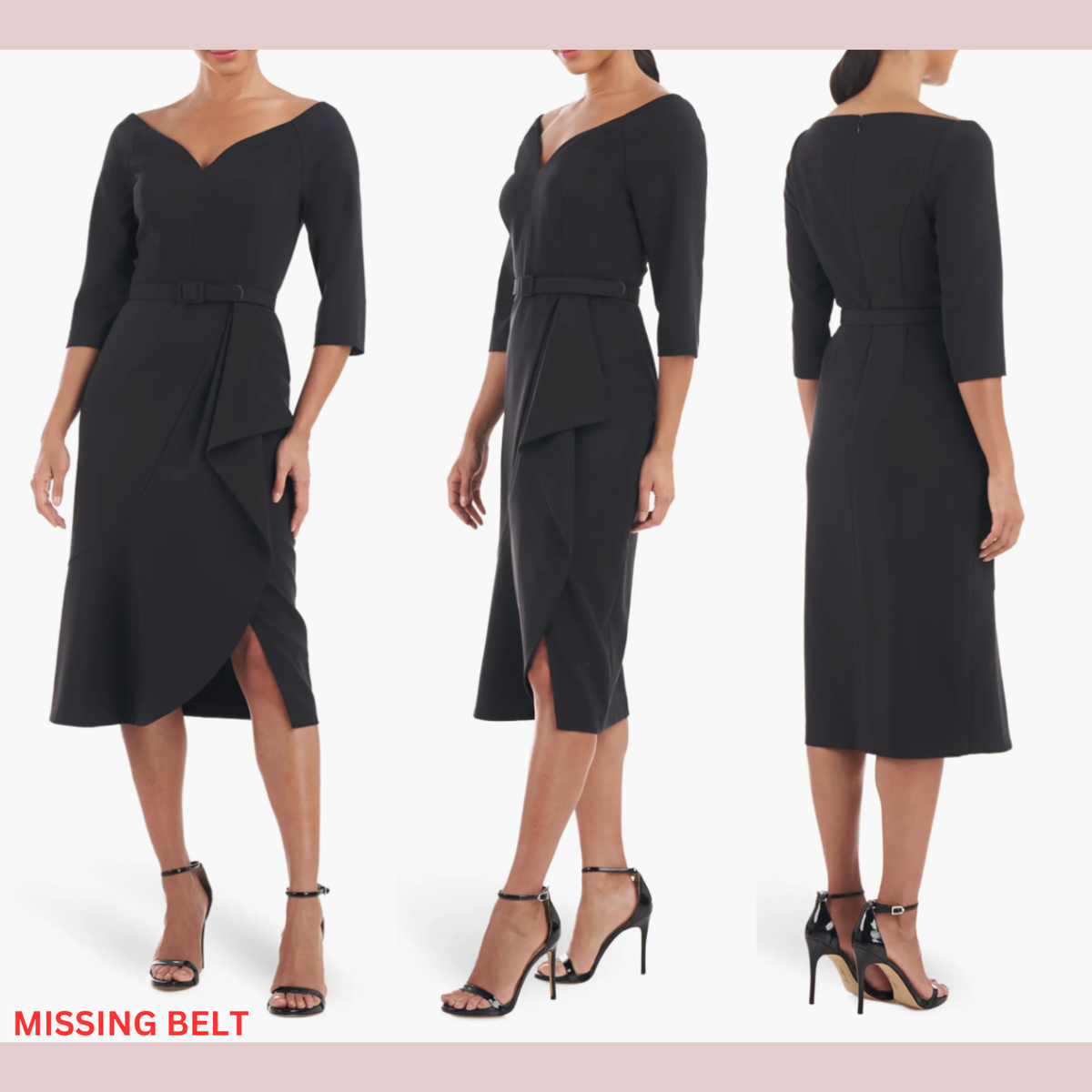 NWD $278 Kay Unger [ 10 ] Izzy Black Cocktail Ruffle Dress #Q939