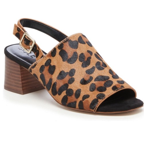 NEW Sole Society Shawde Leopard Calf Hair Open Toe Slingback Sandals Heels 7.5