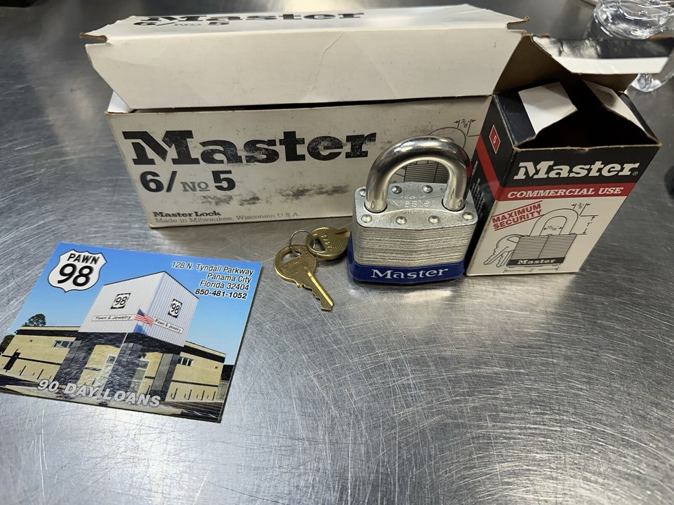 MASTER LOCK 5 COMMERCIAL MAXIMUM SECURITY KEYED ALIKE BOX OF 6 US NEW