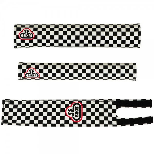 SE BIKES BMX PADS,Oldschool GT BMX SE RACING CHECKERBOARD BLACK WHITE RETRO NEW