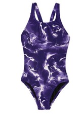 NIKE Lightening Fast Back Purple 1pc Swimsuit Bathing Suit GIRLS MEDIUM ZP-2737