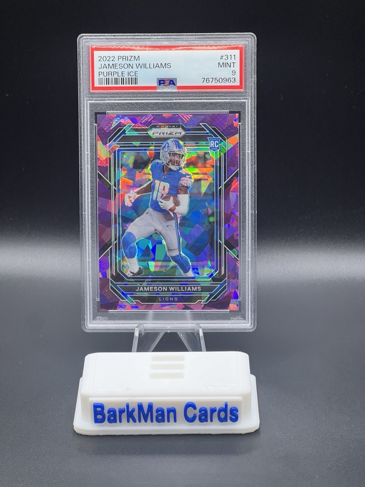 JAMESON WILLIAMS 2022 PANINI PRIZM #311 PURPLE ICE PRIZM #’d/225 PSA 9 ROOKIE