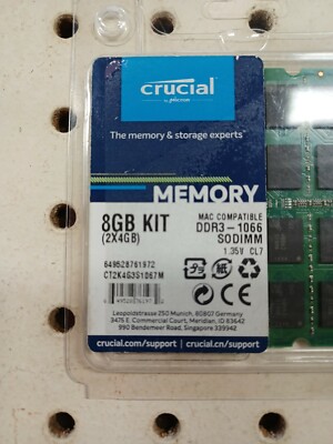 16GB Kit (8GBx2) DDR3L-1600 SODIMM | CT2KIT102464BF160B | FR