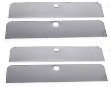 4X6" Sealed Beam Headlight Headlamp Bulbs Half Moons Trim Covers Shields Set New