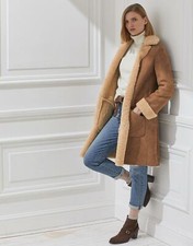 Belstaff Womens Car Coat Chestnut Brown Shearling Uk4 It36 Rrp £1399
