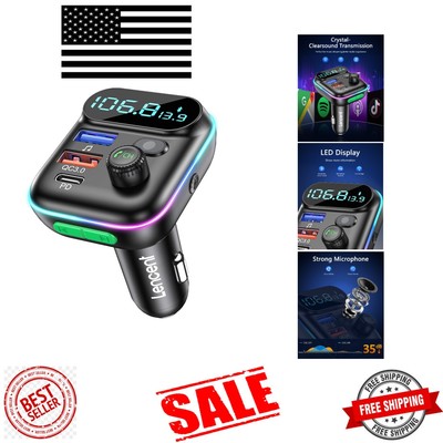 Multi-Function Bluetooth FM Transmitter with Noise Cancellation & Voice Commands