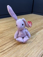 Ty Basket Beanie Beanie Floppity Purple Bunny Plush 2001 Spring Easter KG JD