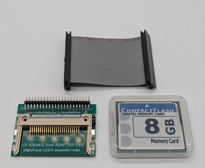 8GB CF Compact Flash Karte, Adapter und Daten-Kabel für AMIGA 1200 / AMIGA 600