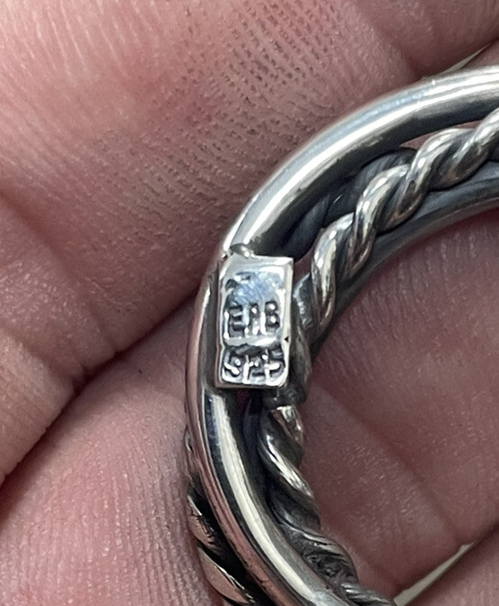 Vintage Mexico EAB Solid Sterling Silver Circle P… - image 2