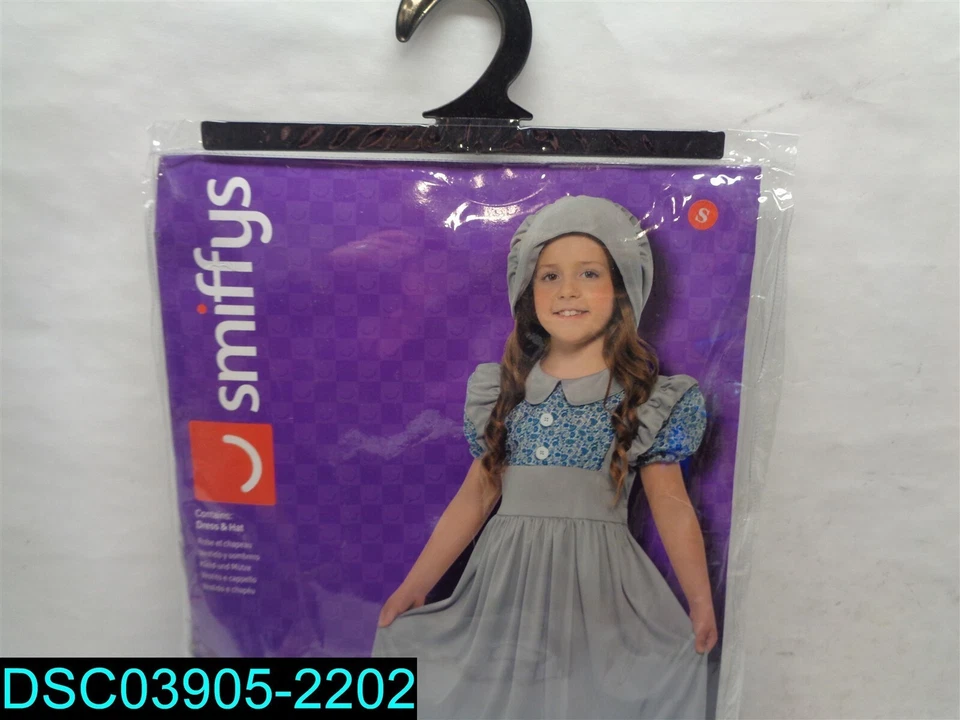 Disfraz Victoriano Escolar Niña, Gris, con Vestido y Sombrero TALLA S 5020570059487 Foto 3 de 4