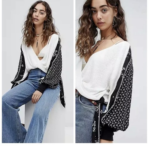 Top termico Free People Auxton avvolgente davanti manica lunga taglia M - Foto 2 di 11