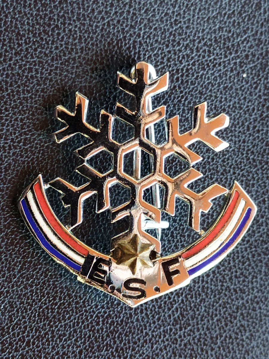 Ancien Insigne École De Ski Français – 2 étoiles – Badge France