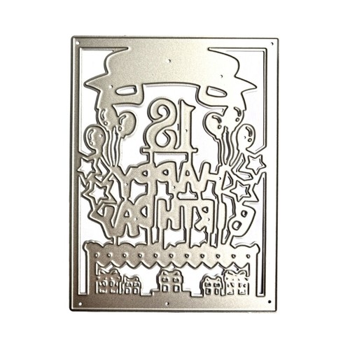 Metal Cutting Die Happy Birthday 18 Rectangular Embossing Diecuts eBay