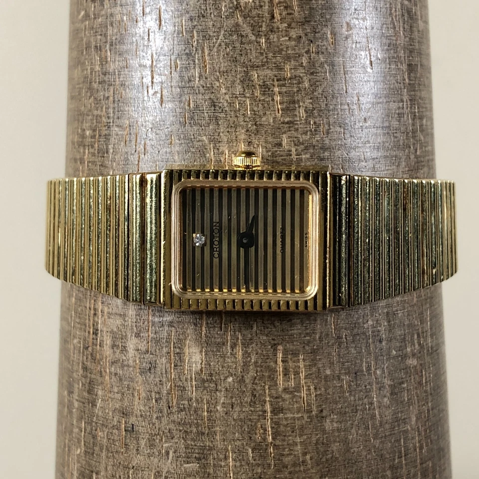 Croton Women Fashion Diamond Accent Gold Tone Quartz Analog 17mm Watch 6 1/4" - Image 2 of 4