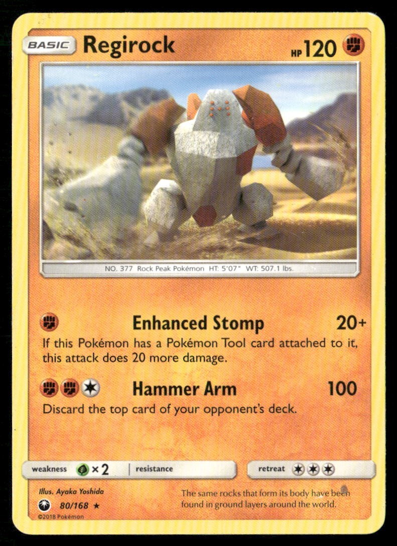 2018 Celestial Storm Set Pokemon Card 080  Regirock LP
