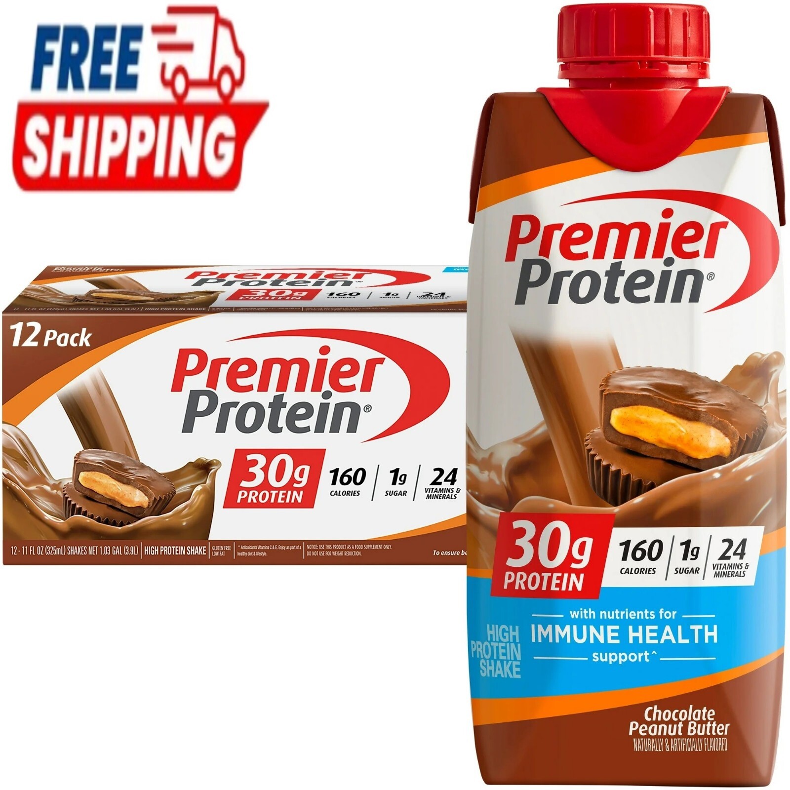 Shake, Chocolate Peanut Butter, 30g Protein, 11 fl oz, 12 Ct