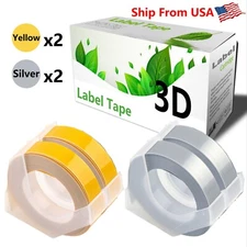 (2Yellow+2Silver) LabelTape For Dymo Organizer Xpress Pro (12966)