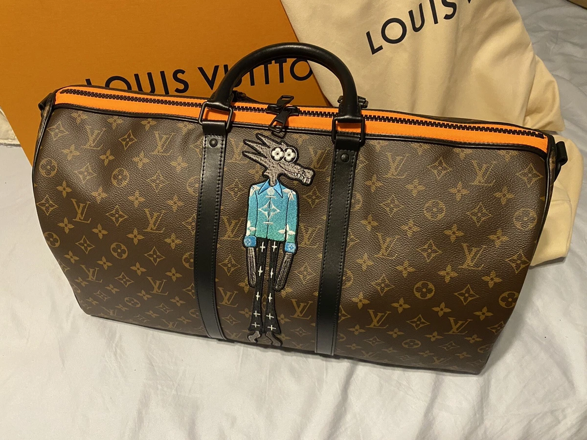 Louis Vuitton Keepall Bandouliere 50 with matted black and orange