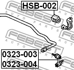 0323-003 FEBEST Rod/Strut, stabiliser for HONDA,HONDA (DONGFENG)