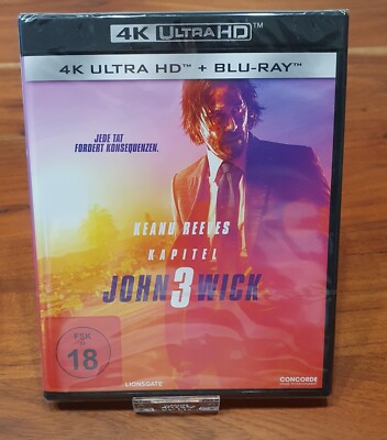 John Wick: Kapitel 3 - 4K Ultra HD + BLU-RAY Neu und OVP