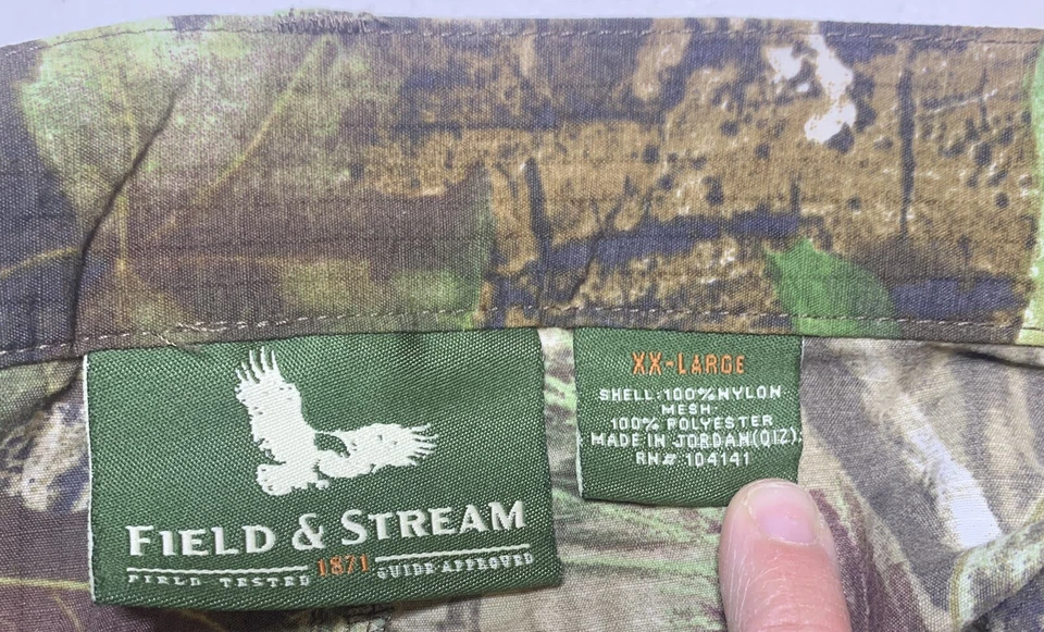 Mens XXL (45x32) Field & Stream Realtree Camo Pants Zip off Shorts Hunting - Image 4 of 4