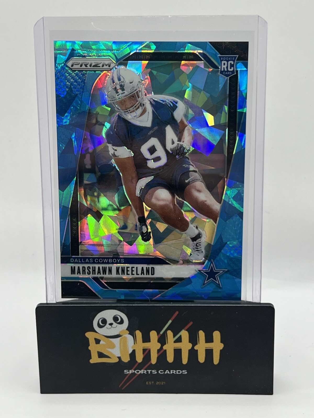 2024 Panini Prizm Marshawn Kneeland Blue Ice Prizm RC /99 #373 Rookie Cowboys