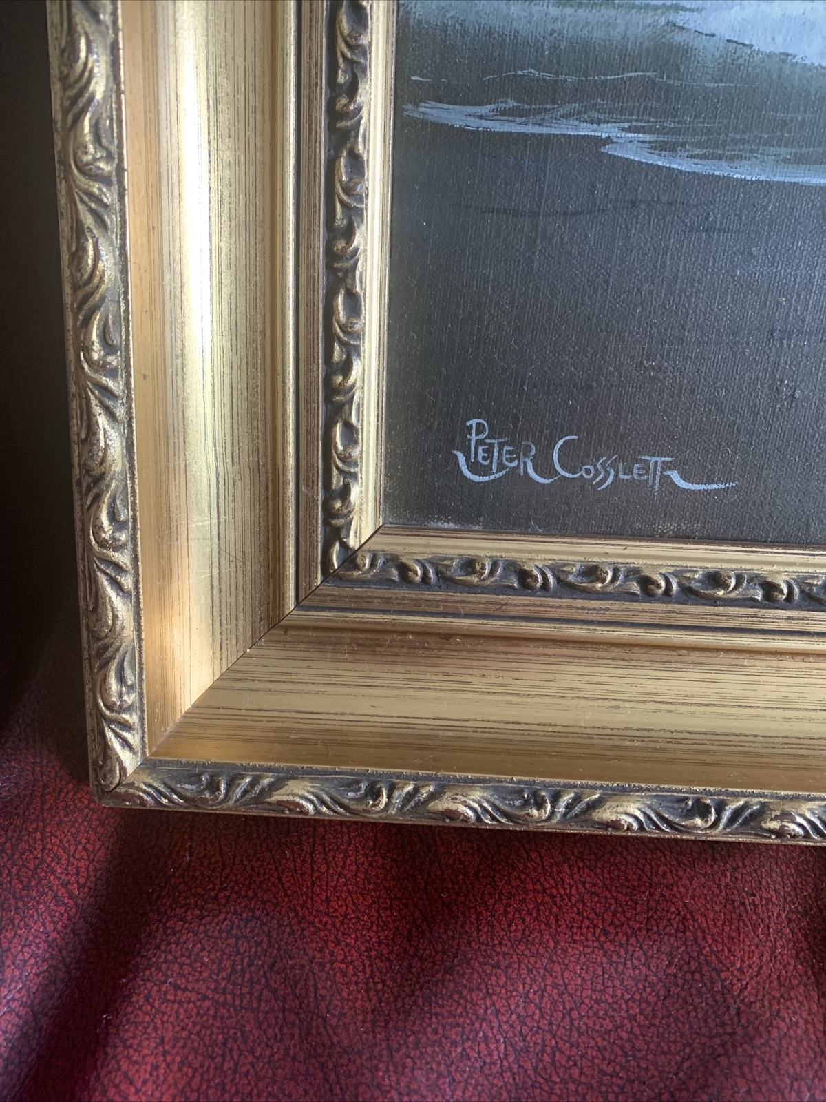 Peter Cosslett Seascape Painting Breakers At Moonlite Original Oil