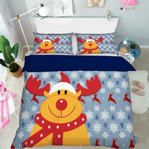 3D Christmas Xmas 674 Bed Pillowcases Stitching Duvet Blankets Set Single DE-