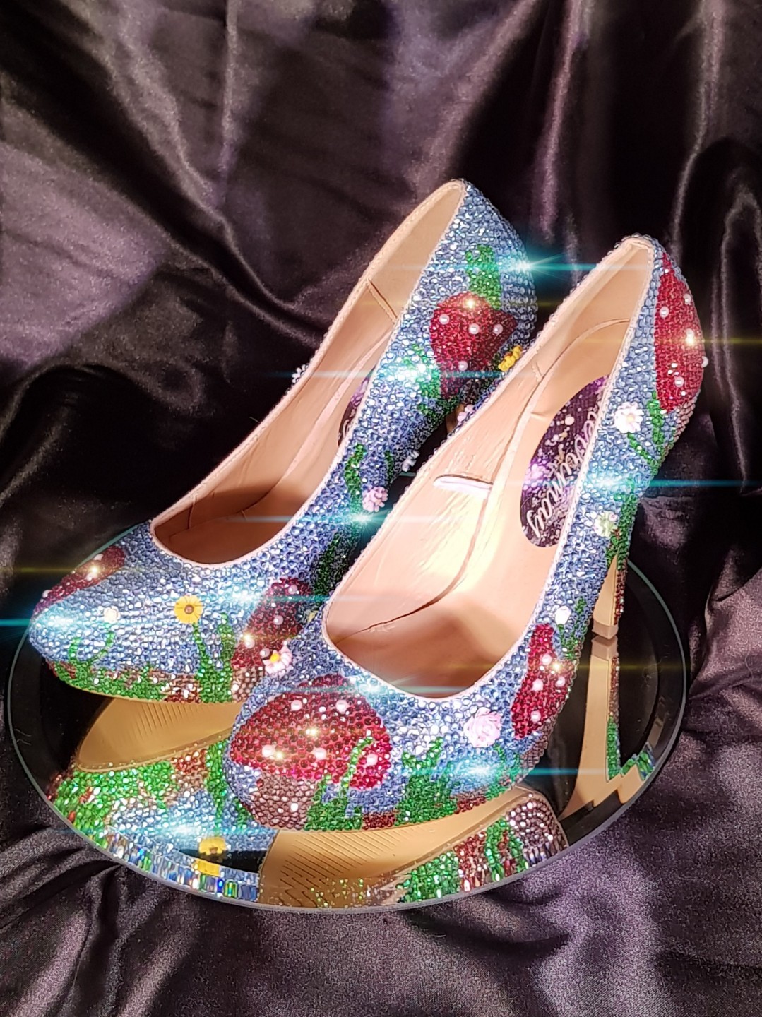 Handmade Crystallised and Embellished Fairy Garden High Heels/crystal Shoes UK5 eBay
