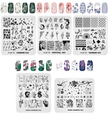 KADS 5x Nail Stamping Plates Image Template Stamp Polish Press on Nail Tips Tool