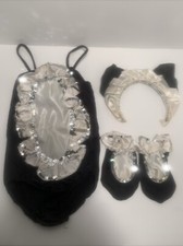 Child s Vintage Ballet Dance Costume Dress Up Sequins Black White READ