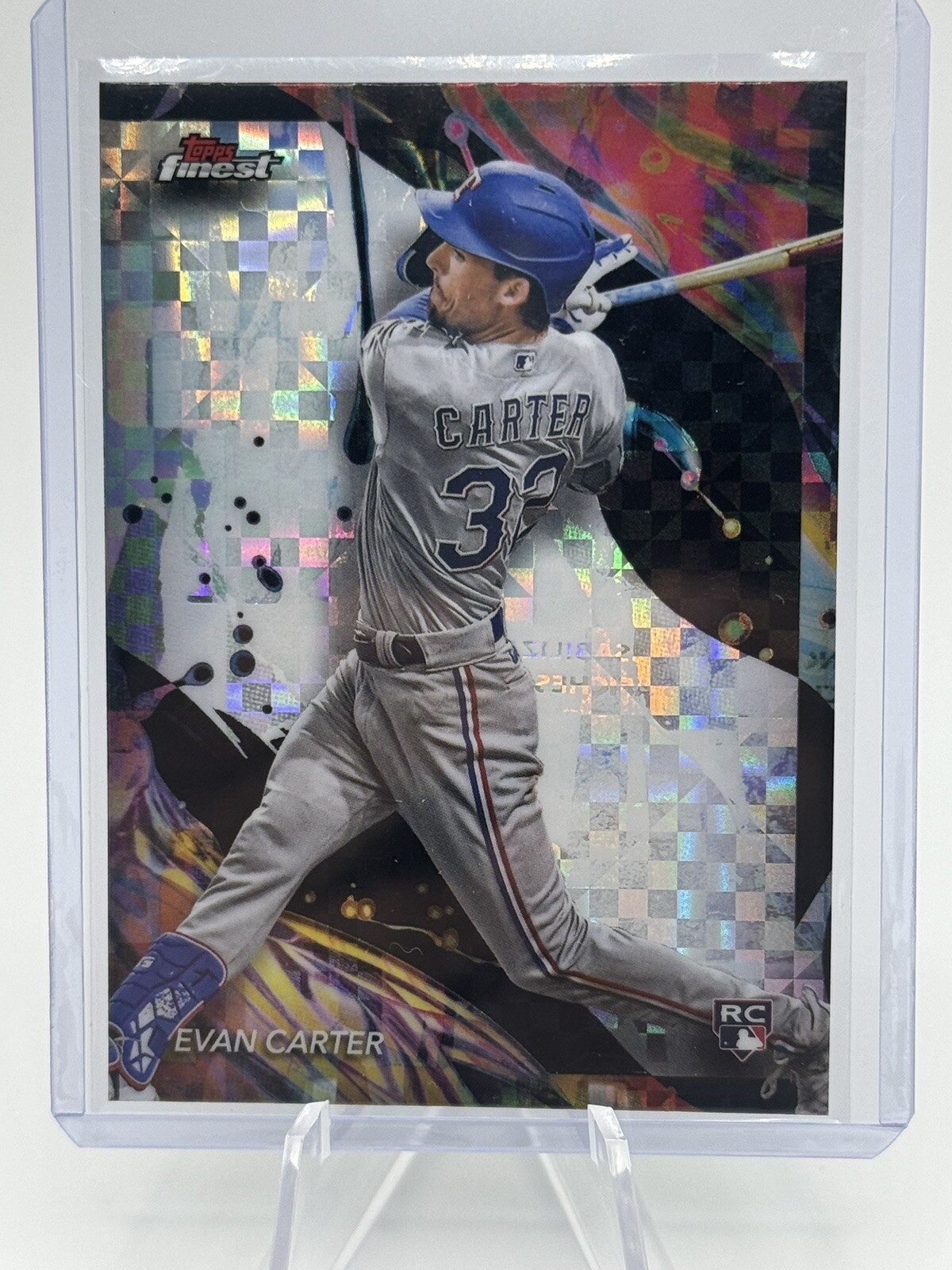 2024 Evan Carter RC Topps Finest Uncommon Checkerboard Texas Rangers #107