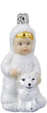 Inge-Glas Christmas Snow Kinder Ornament With FREE Gift Box  Acid-Free tissue.