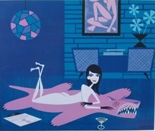 SHAG Art "She Digs Mancini" 04 Custom Framed Artwork Henry Mancini FREE ship